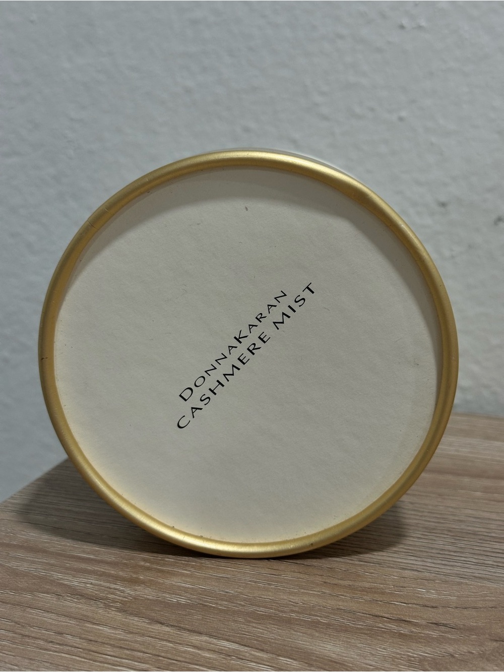 Donna Karan Cashmere Mist Round Wall Art - Cream & Gold Trim